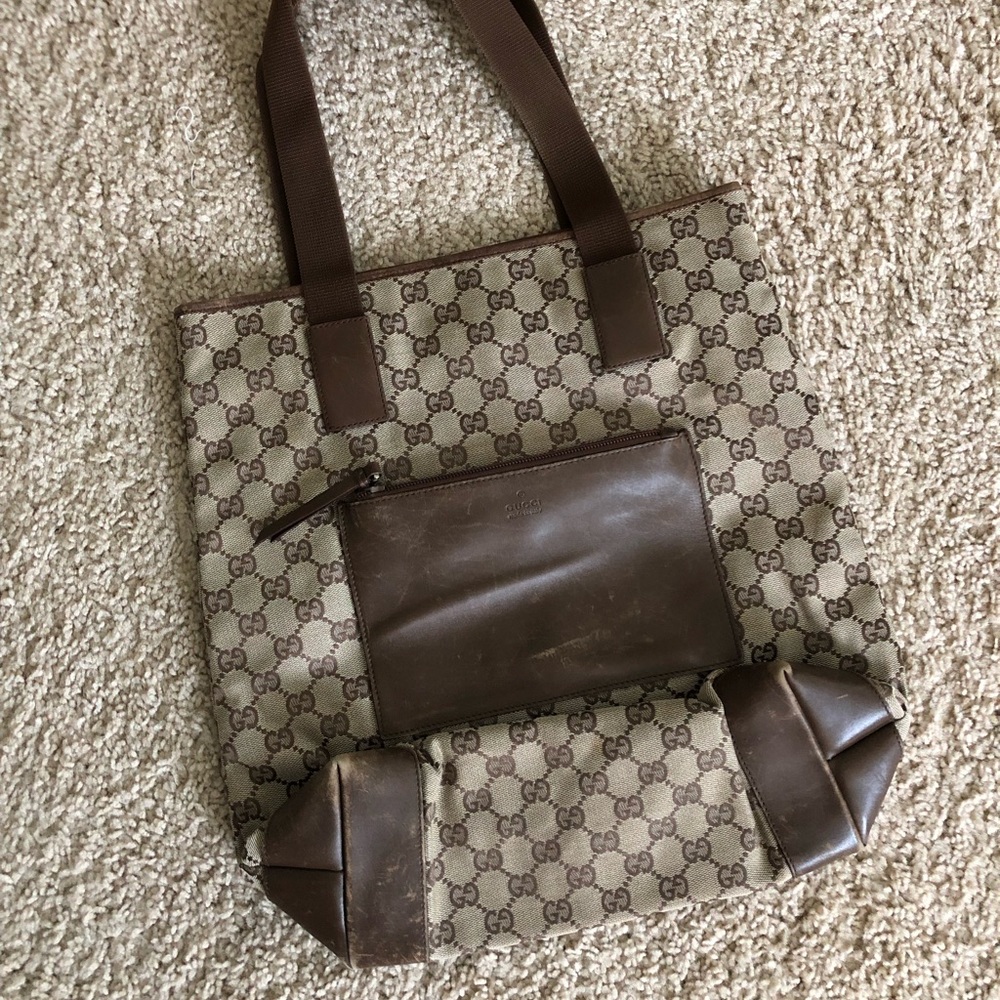 Well-loved Gucci bag - app. 13x15in